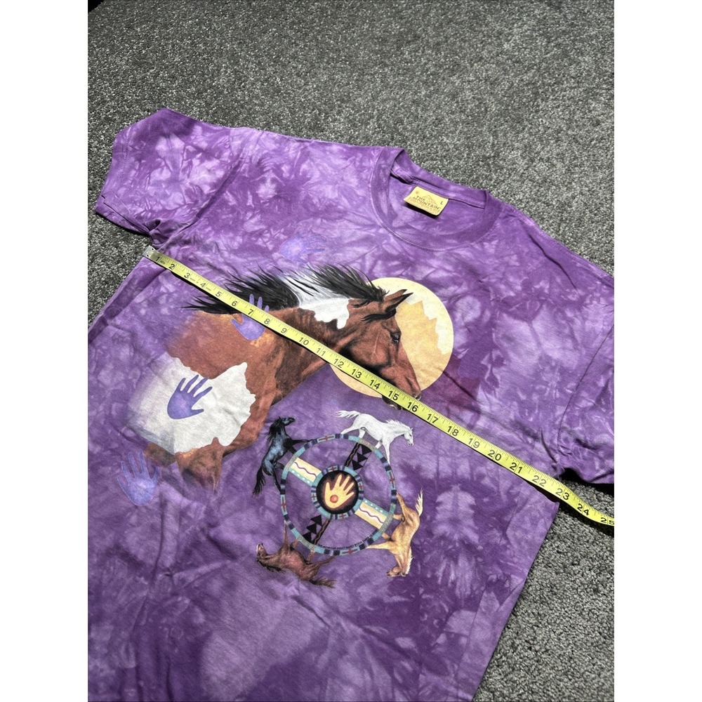 The Mountain Vintage Mens T Shirt Large Horses Short Sleeves Purple - Picture 6 of 7